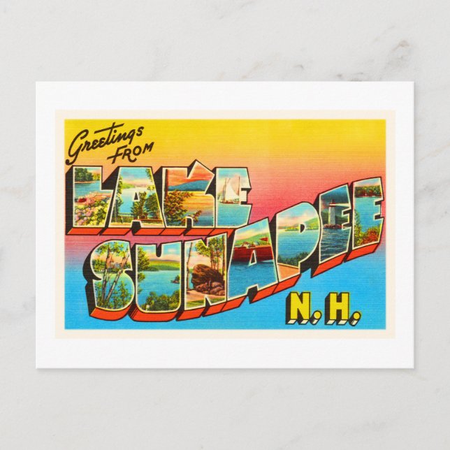 Lake Sunapee New Hampshire NH Old Travel Souvenir Postcard (Front)