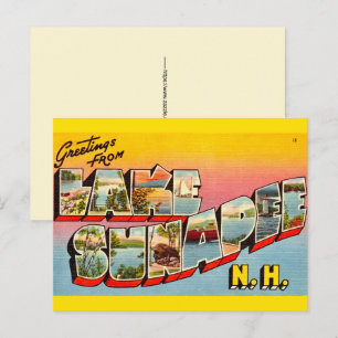Lake Sunapee NH Retro Postcard