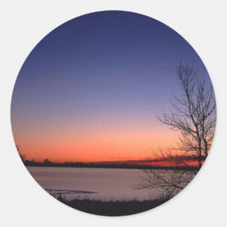 Lake Sunrise Classic Round Sticker