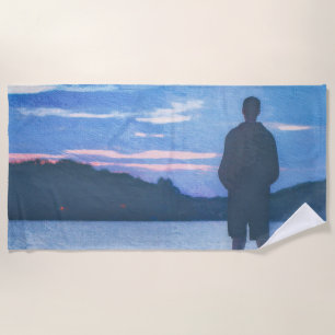 Lake Sunset Beach Towel
