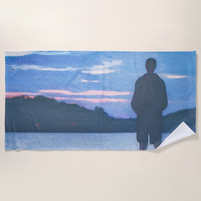 Lake Sunset Beach Towel (Front)