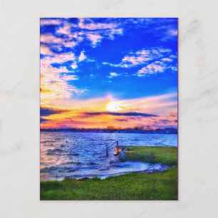 lake sunset card