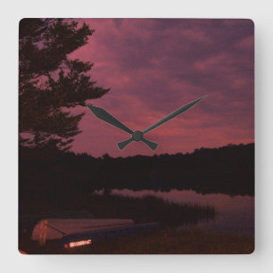 Lake Sunset Clock