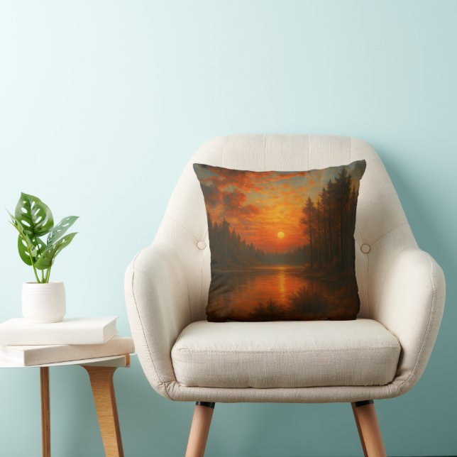 Lake Sunset – Nature-Inspired Accent  Cushion (Chair)
