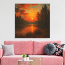 Lake Sunset – Tranquil Wall Art, Nature Home Decor