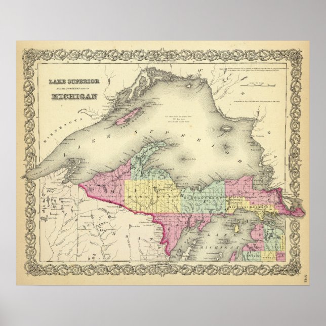 Lake Superior And The Northern Part Of Michigan Poster (Front)