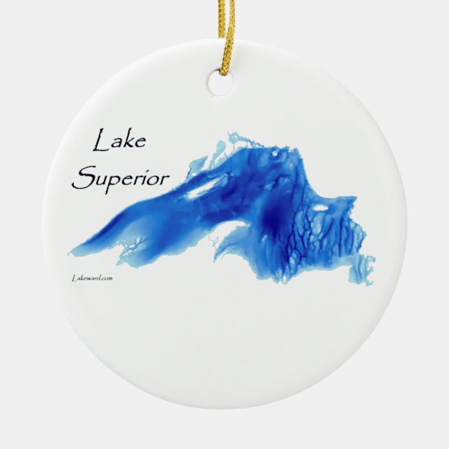 Lake Superior InDepth Ceramic Tree Decoration (Front)