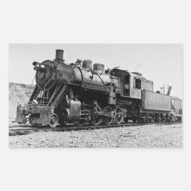 Lake Superior & Ishpeming Railroad Engine  #20 Rectangular Sticker (Front)