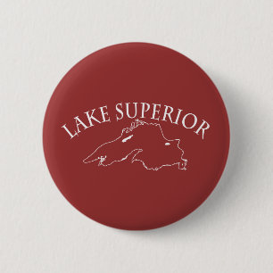 Lake Superior Map 6 Cm Round Badge