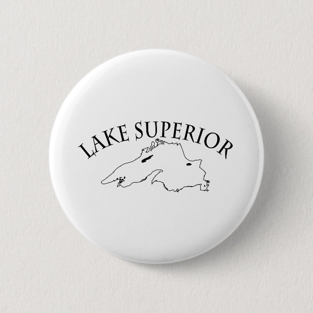 Lake Superior Map 6 Cm Round Badge (Front)