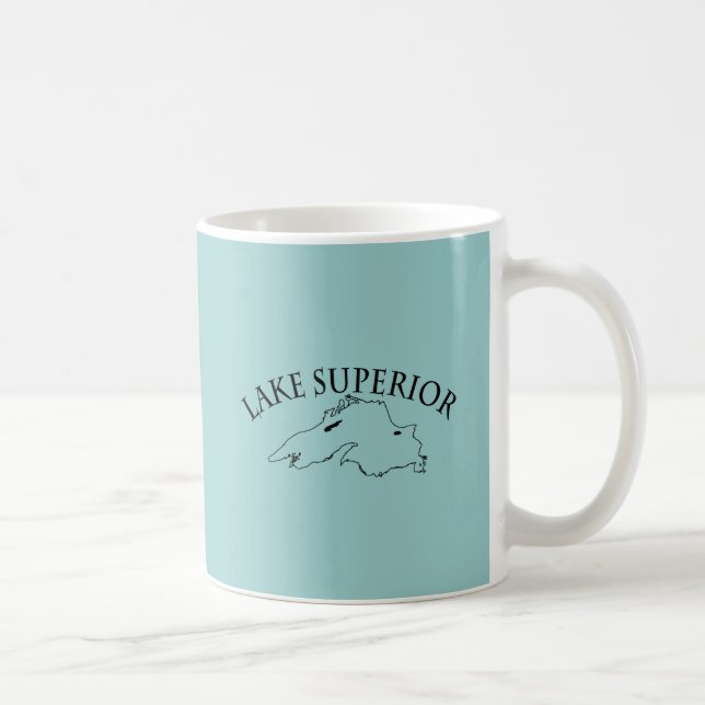 Lake Superior Map Coffee Mug (Right)
