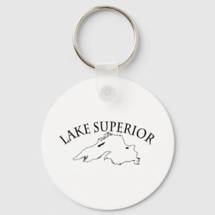 Lake Superior Map Key Ring