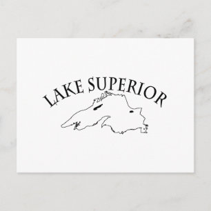 Lake Superior Map Postcard