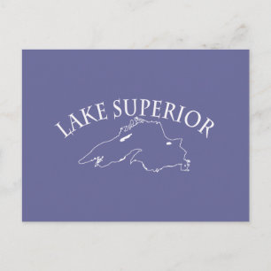 Lake Superior Map Postcard