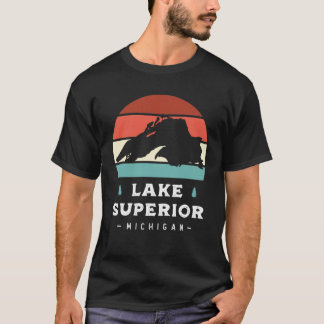 Lake Superior Michigan National Park Camping Retro T-Shirt