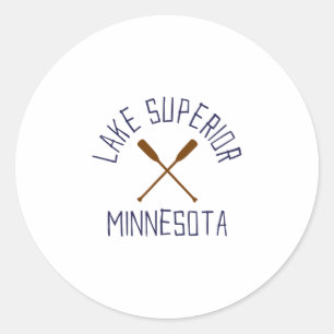 Lake Superior Minnesota Outdoors Vintage Classic Round Sticker
