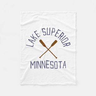 Lake Superior Minnesota Outdoors Vintage Fleece Blanket