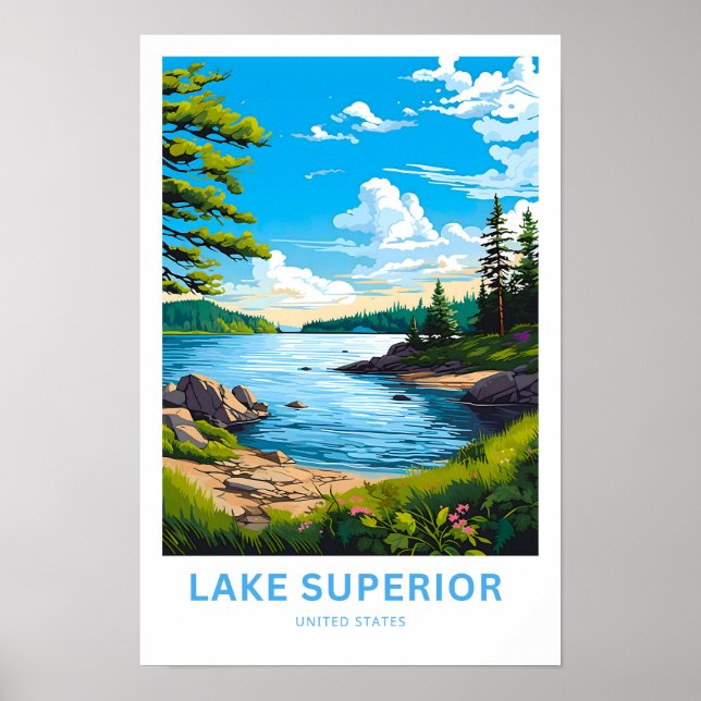 Lake Superior United States Travel Print (Front)