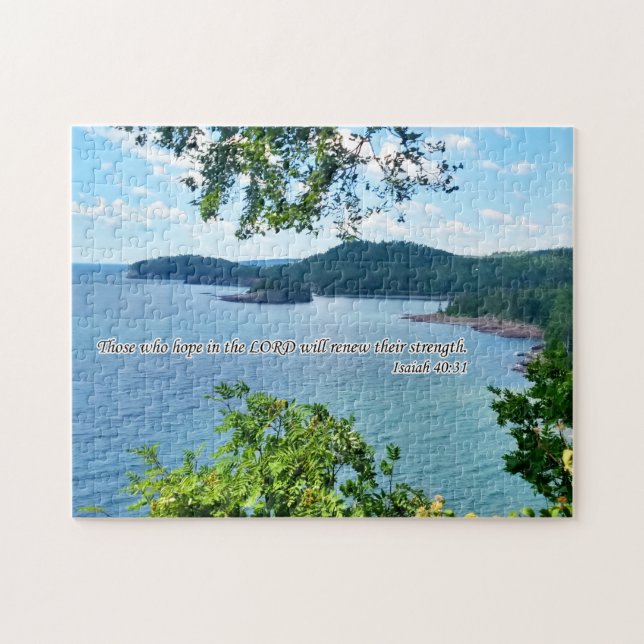 Lake Superior with Scripture Jigsaw Puzzle (Horizontal)
