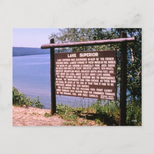 Lake Superior Wood Park Sign 1969 Postcard