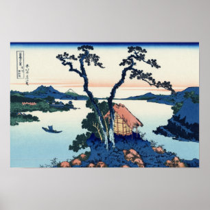 Lake Suwa in Shinano Province (by Hokusai) Poster