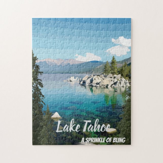 Lake Tahoe A sprinkle California & Nevada Jigsaw Puzzle (Vertical)