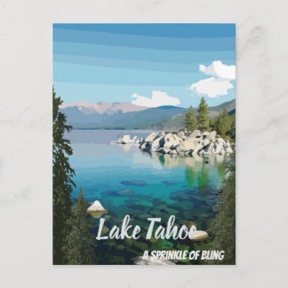 Lake Tahoe A sprinkle California & Nevada Postcard