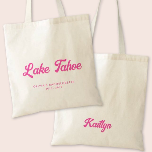 Lake Tahoe Bachelorette Party Personalised Tote (Lake Tahoe Bachelorette Party Tote Bag)