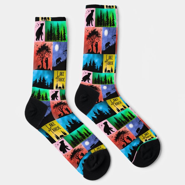 Lake Tahoe Bear Pop-Art Socks (Right)