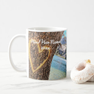 Lake Tahoe Blue Water Tree Heart Love Coffee Mug
