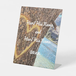 Lake Tahoe Blue Water Tree Heart Love Pedestal Sign