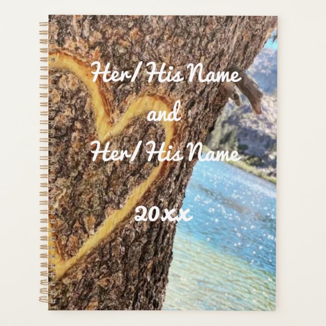 Lake Tahoe Blue Water Tree Heart Love Planner (Front)
