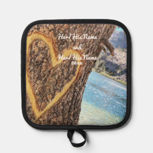 Lake Tahoe Blue Water Tree Heart Love Pot Holder