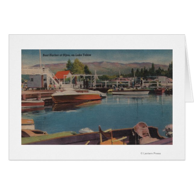 Lake Tahoe, CA - Boat Harbour at Bijou Wooden (Front Horizontal)