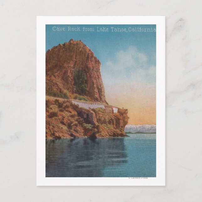 Lake Tahoe, CA - Cave Rock from the Lake View Postcard (Front)