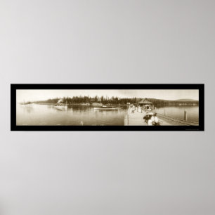 Lake Tahoe, CA Wharf Photo 1906 Poster