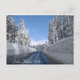 Lake Tahoe, CA with lots of Snow Postcard