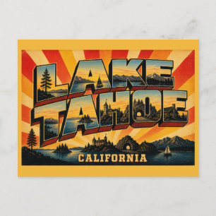 Lake Tahoe California Alpine Gem Vintage Art Postcard