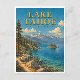 Lake Tahoe California Alpine Lake GeoSaga Postcard