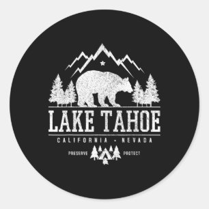 Lake Tahoe California - Bear Mountains Nature Camp Classic Round Sticker