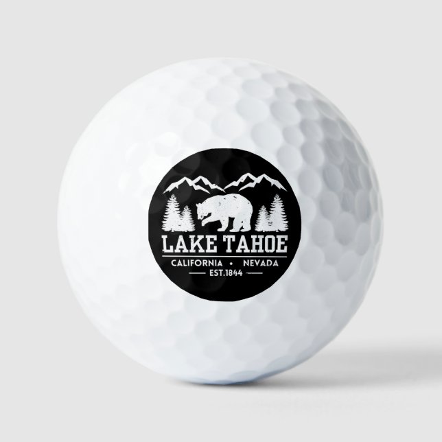 Lake Tahoe - California Grizzly Bear Mountains Golf Balls (Front)