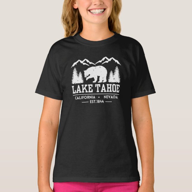 Lake Tahoe - California Grizzly Bear Mountains T-Shirt (Front)