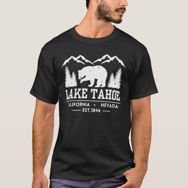 Lake Tahoe - California Grizzly Bear Mountains T-Shirt (Front)