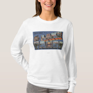 Lake Tahoe, California - Large Letter Scenes T-Shirt