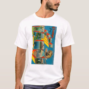 Lake Tahoe, California - Large Letter Scenes T-Shirt