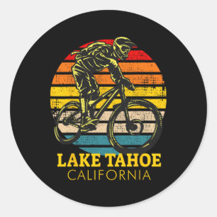 Lake Tahoe California Mountain Biking Classic Round Sticker