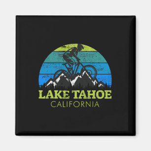 Lake Tahoe California Mountain Biking Mtb Vintage Magnet