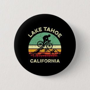 Lake Tahoe California Mountain Biking Retro Mounta 6 Cm Round Badge