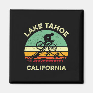 Lake Tahoe California Mountain Biking Retro Mounta Magnet