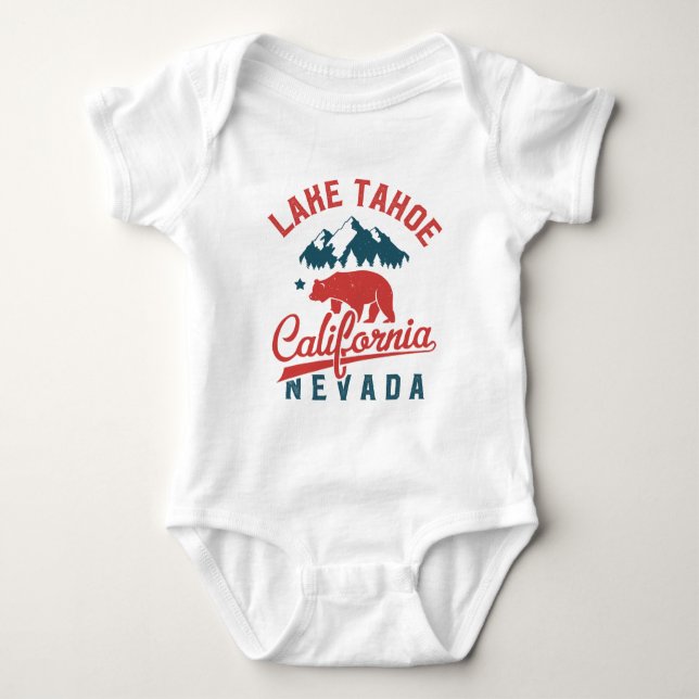 Lake Tahoe California Nevada Baby Bodysuit (Front)